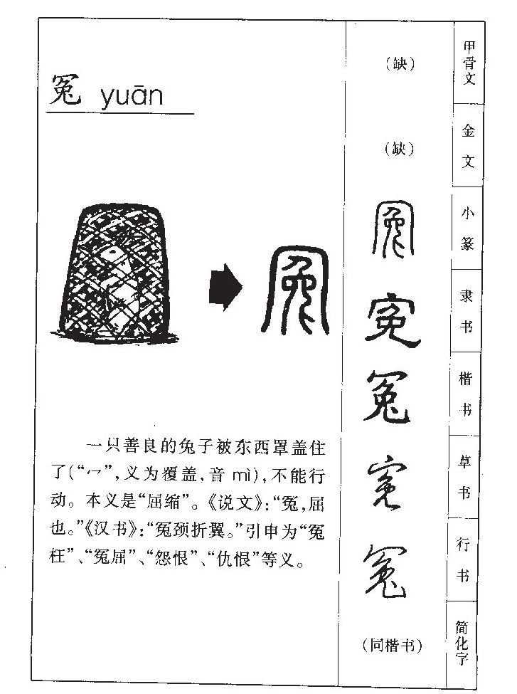 冤字五行属什么-冤字起名的寓意-冤字意思