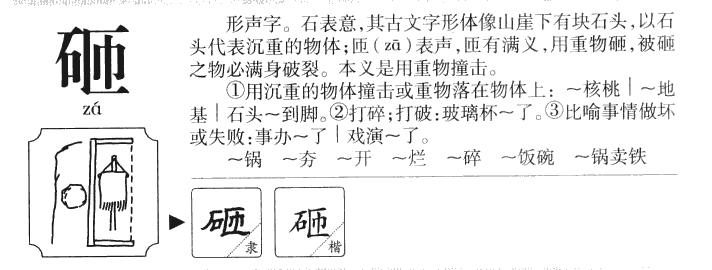 砸字五行属什么-砸字起名的寓意-砸字意思