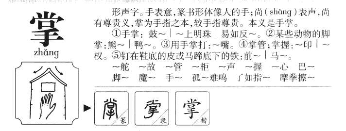 掌字五行属什么-掌字起名的寓意-掌字意思