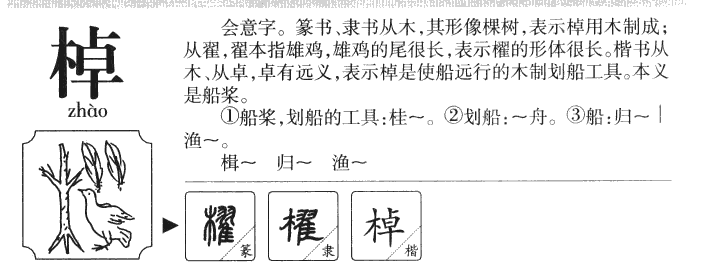 棹字五行属什么-棹字起名的寓意-棹字意思