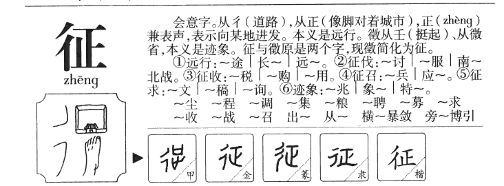 征字五行属什么-征字起名的寓意-征字意思
