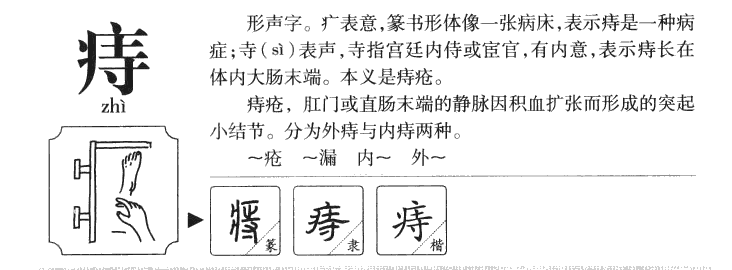 痔字五行属什么-痔字起名的寓意-痔字意思