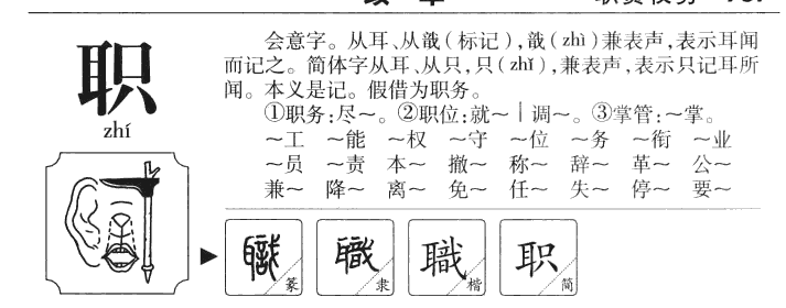 职字五行属什么-职字起名的寓意-职字意思