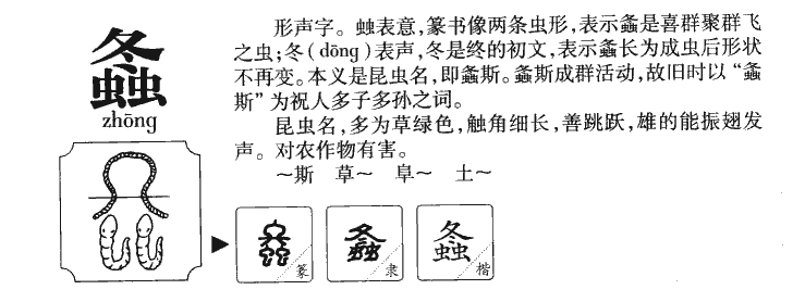 螽字五行属什么-螽字起名的寓意-螽字意思