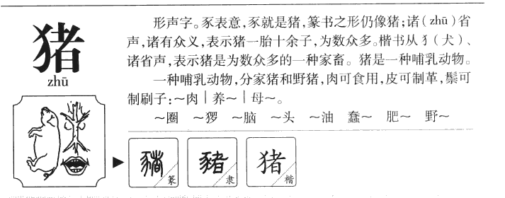 猪字五行属什么-猪字起名的寓意-猪字意思