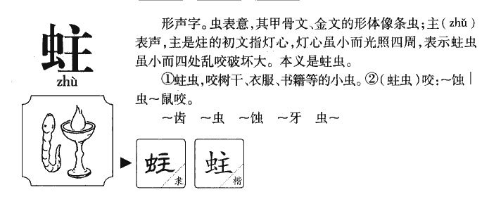 蛀字五行属什么-蛀字起名的寓意-蛀字意思
