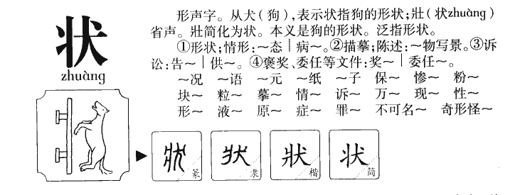 状字五行属什么-状字起名的寓意-状字意思