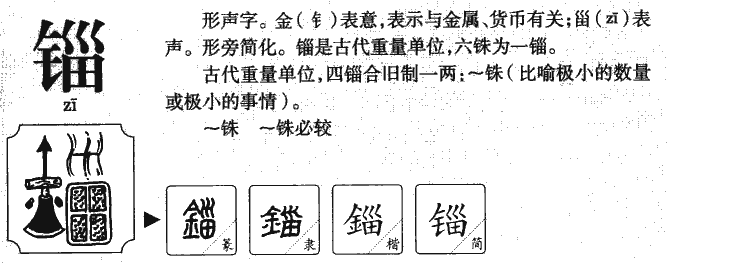 锱字五行属什么-锱字起名的寓意-锱字意思